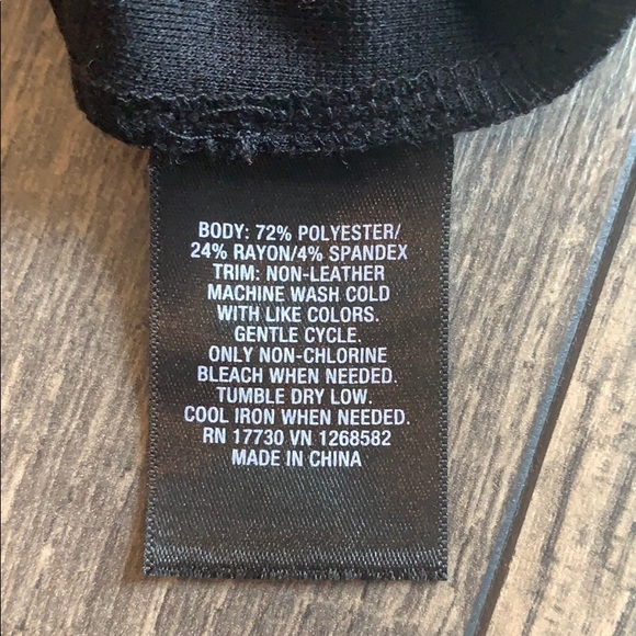 Black dress with faux leather trim - Picture 12 of 12